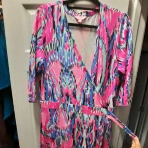Lilly Pulitzer Marvista Maxi Wrap Dress XL